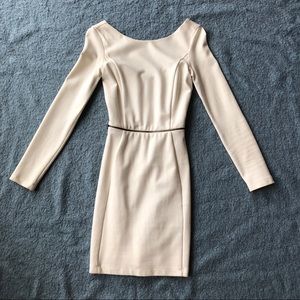 Zara White Long Sleeve Bodycon Dress